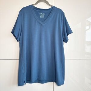 Fishers Finery T Shirt V Neck Relaxed Fit Blue Size X-Large Sleep Shirt Soft